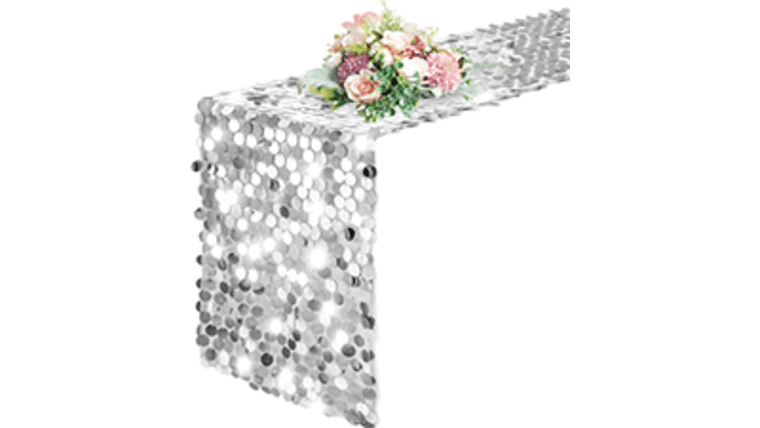 Glitz Sequin Table Runner – White | Rental Glitz Sequin Table Runner – White | Rental
