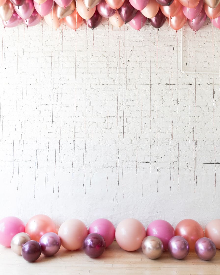Berry Blush – Ceiling & Floor Balloon Set | Rental