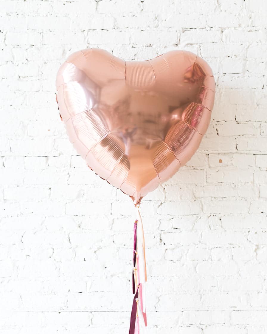 Berry Blush – 36in Heart Foil Balloon with Half-Tassel | Rental