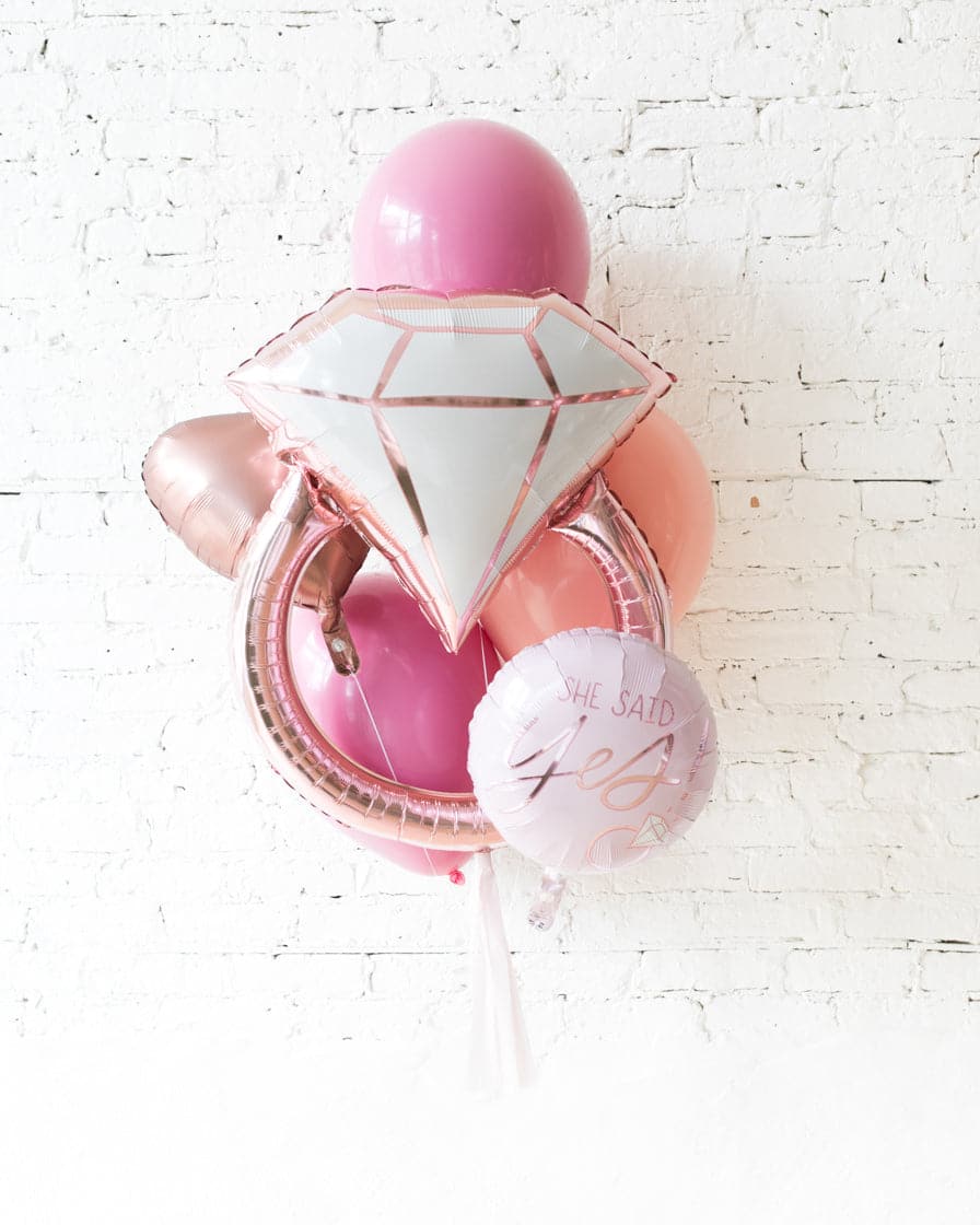 GIFT- Berry Blush – Diamond Ring Balloon Bouquet | Purchase GIFT- Berry Blush – Diamond Ring Balloon Bouquet | Purchase