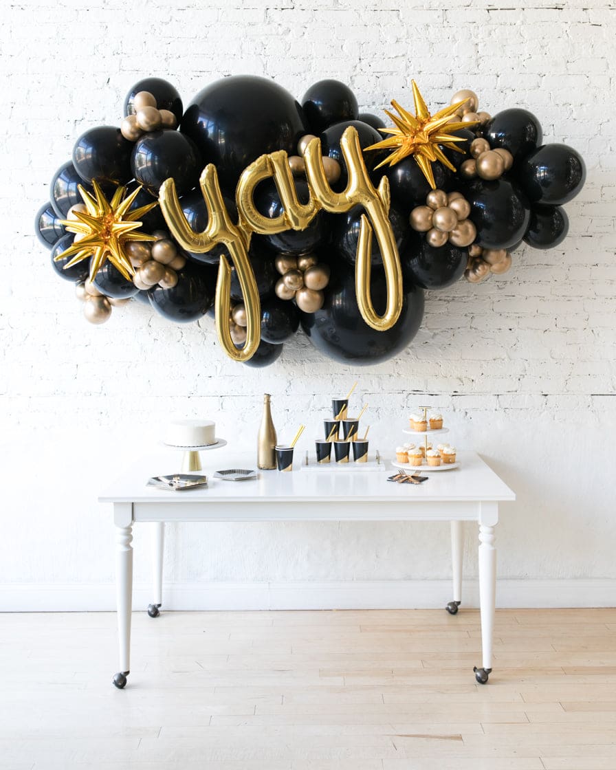 Couture – Yay Script Backdrop Balloon Garland Install Piece – 6ft | Rental Couture – Yay Script Backdrop Balloon Garland Install Piece – 6ft | Rental