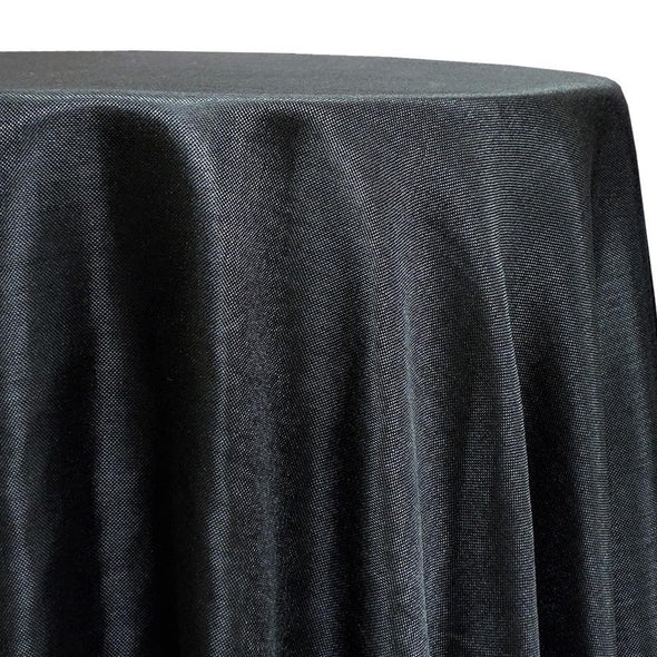 Imitation Burlap Table Linen in Black | Rental