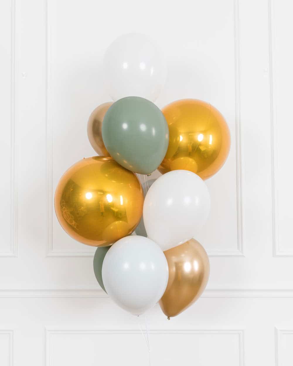 Botanical – Orbs and 11in Balloons – bouquet of 10 | Rental