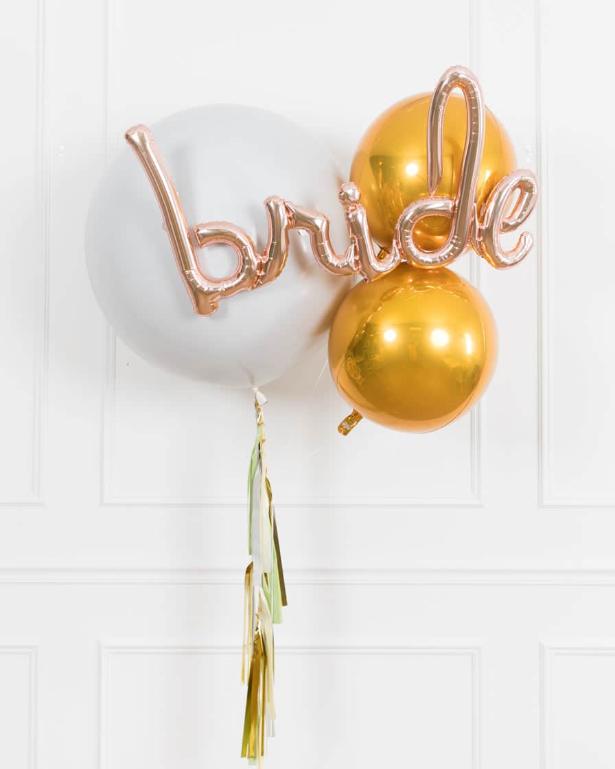 Blushing – Giant Bouquet with Bride Script + Half-Tassel | Rental