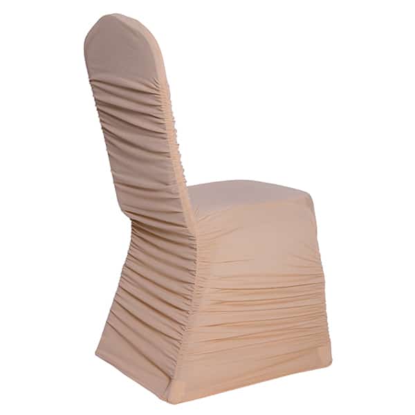 200 GSM Grade A Quality Ruched Chair Cover By Eastern Mills – Spandex/Lycra – Champagne | Rental