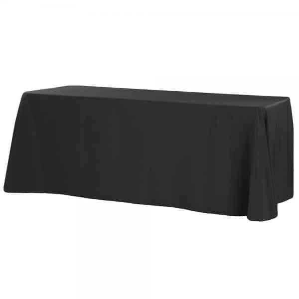 90" x 156" Rectangular 125-130 GSM Polyester Tablecloth - Black | Rental