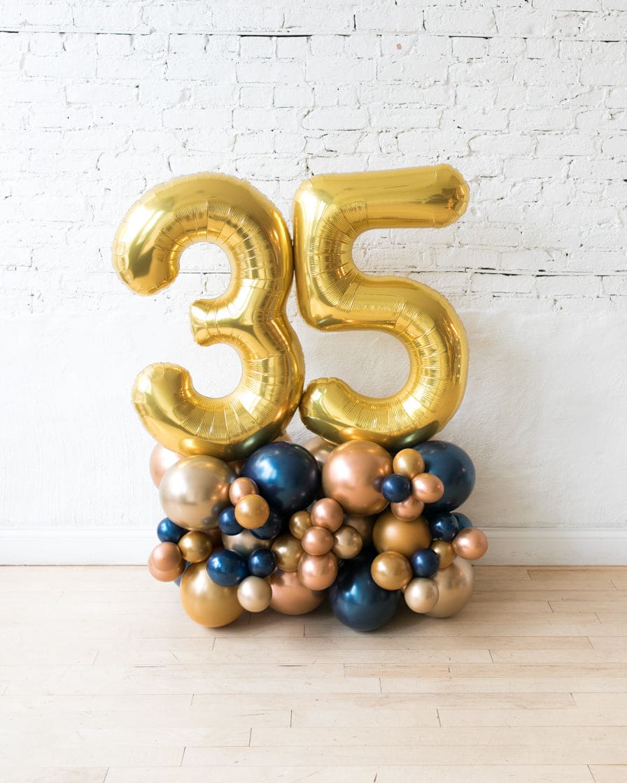 Midnight Copper – Foil Number on Balloon Pedestal – 3ft | Rental Midnight Copper – Foil Number on Balloon Pedestal – 3ft | Rental