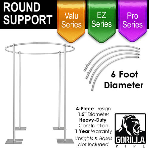6ft Round Drape Support for 4-Post Canopy – 4 Piece | Rental