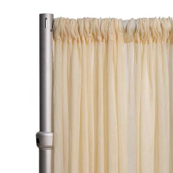 *FR* Crushed Sheer Voile Curtain Panel by Eastern Mills w/ 4″ Pockets – 10ft Wide – Champagne | Rental *FR* Crushed Sheer Voile Curtain Panel by Eastern Mills w/ 4″ Pockets – 10ft Wide – Champagne | Rental