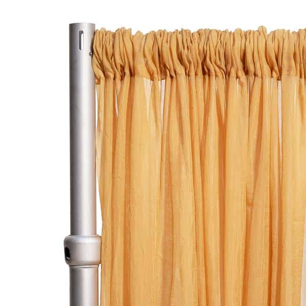 *FR* Crushed Sheer Voile Curtain Panel by Eastern Mills w/ 4″ Pockets – 10ft Wide – Gold | Rental *FR* Crushed Sheer Voile Curtain Panel by Eastern Mills w/ 4″ Pockets – 10ft Wide – Gold | Rental