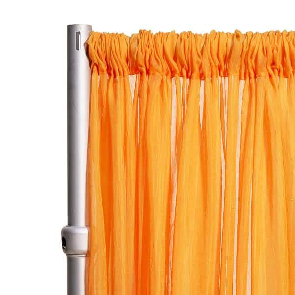 *FR* Crushed Sheer Voile Curtain Panel by Eastern Mills w/ 4″ Pockets – 10ft Wide – Orange | Rental *FR* Crushed Sheer Voile Curtain Panel by Eastern Mills w/ 4″ Pockets – 10ft Wide – Orange | Rental