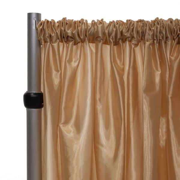*FR* Taffeta Drape Panel by Eastern Mills 9 1/2 FT Wide w/ 4″ Sewn Rod Pocket – Champagne | Rental *FR* Taffeta Drape Panel by Eastern Mills 9 1/2 FT Wide w/ 4″ Sewn Rod Pocket – Champagne | Rental