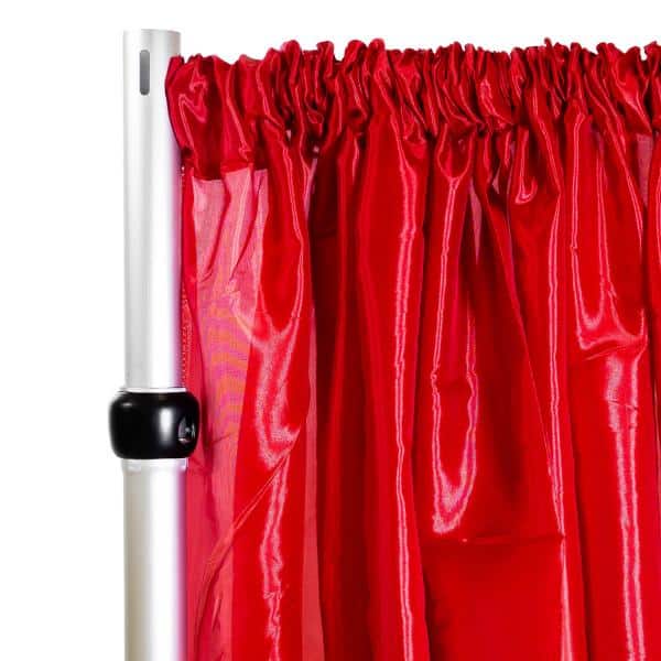 *FR* Taffeta Drape Panel by Eastern Mills 9 1/2 FT Wide w/ 4″ Sewn Rod Pocket – Red | Rental *FR* Taffeta Drape Panel by Eastern Mills 9 1/2 FT Wide w/ 4″ Sewn Rod Pocket – Red | Rental