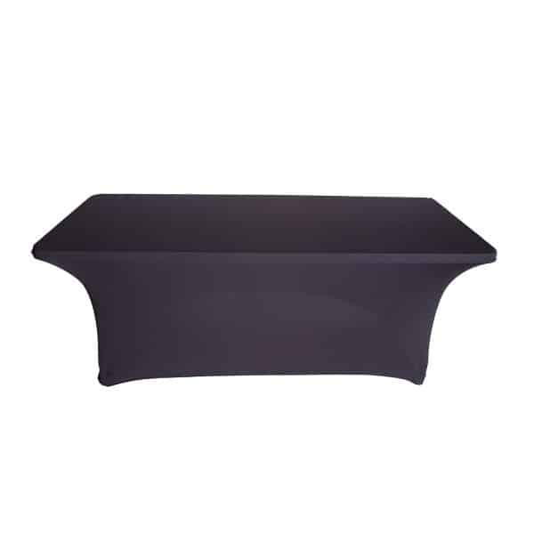 6ft Banquet 200 GSM Grade A Quality Spandex Table Cover – Black | Rental 6ft Banquet 200 GSM Grade A Quality Spandex Table Cover – Black | Rental