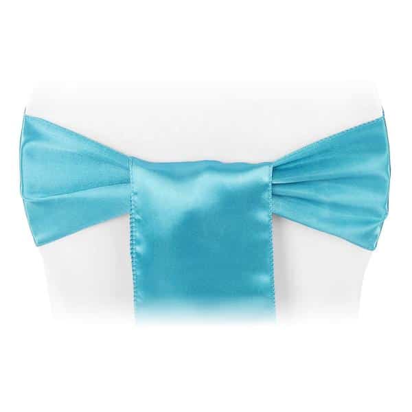 Sleek Satin Sash 6″ x 108″ – Aqua Blue | Rental
