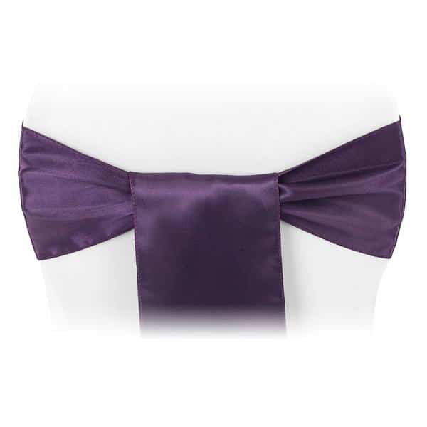 Sleek Satin Sash 6″ x 108″ – Eggplant/Plum | Rental