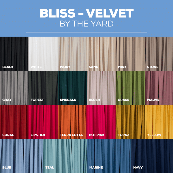Bliss – 100% Polyester Velvet – By The Yard – 110″ Width | Rental Bliss – 100% Polyester Velvet – By The Yard – 110″ Width | Rental