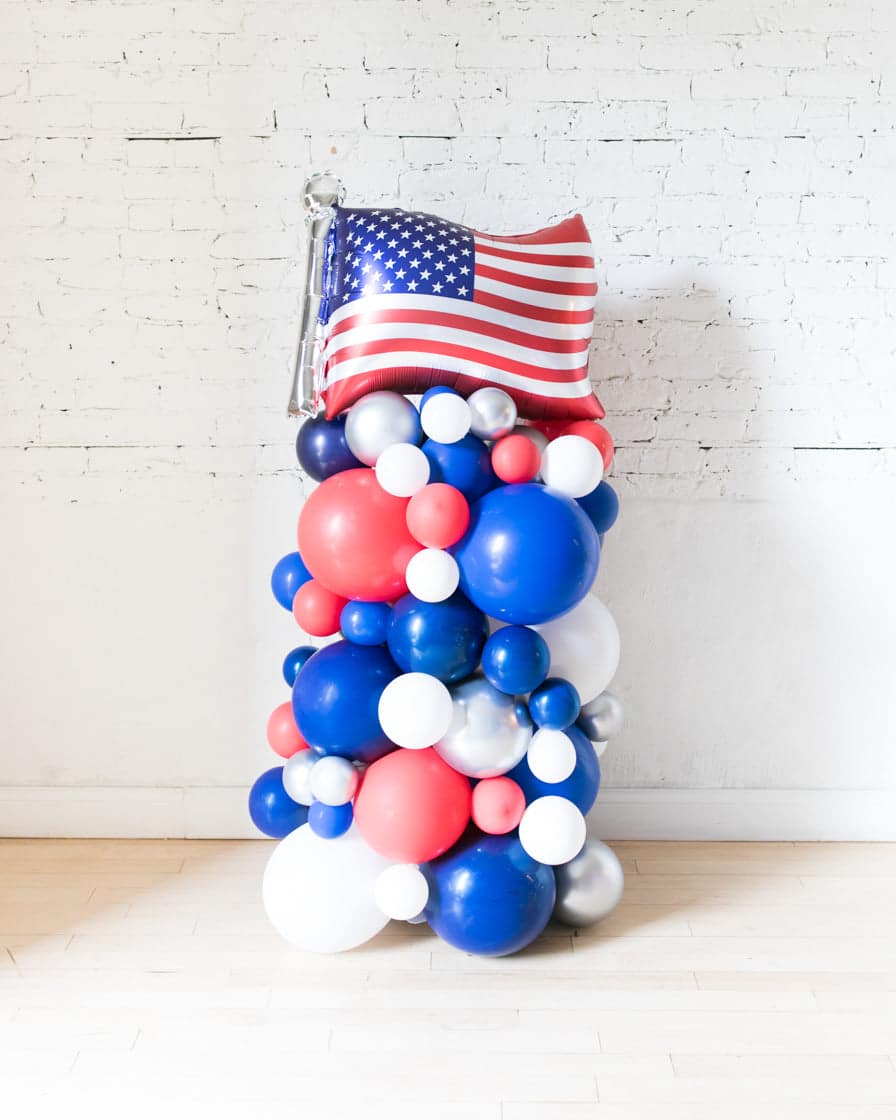 Red, White and Blue Palette Flag Balloon Column – 4ft | Purchase Red, White and Blue Palette Flag Balloon Column – 4ft | Purchase