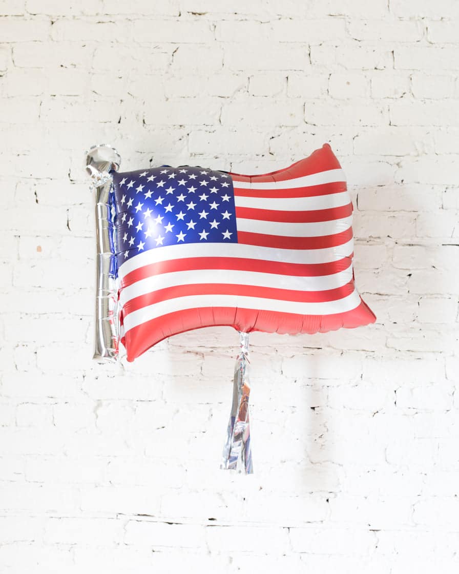27in Flag Foil Balloon and Silver Skirt | Purchase 27in Flag Foil Balloon and Silver Skirt | Purchase
