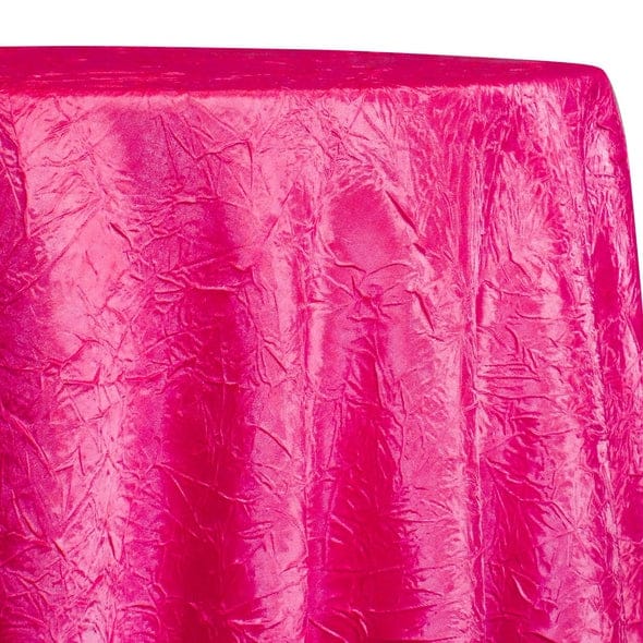 Crush Satin (Bichon) Table Linen in Fuchsia 396 | Rental Crush Satin (Bichon) Table Linen in Fuchsia 396 | Rental