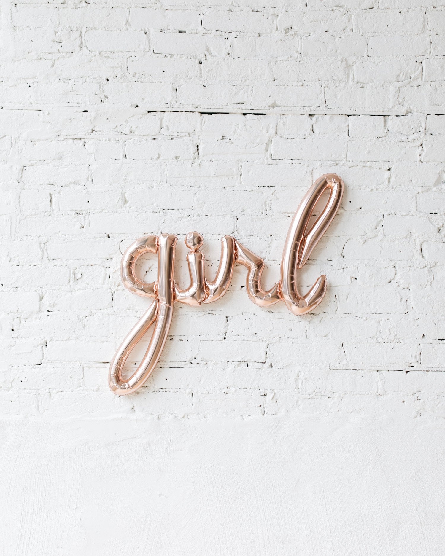 37in Rose Gold GIRL Script Foil Balloon Set | Rental