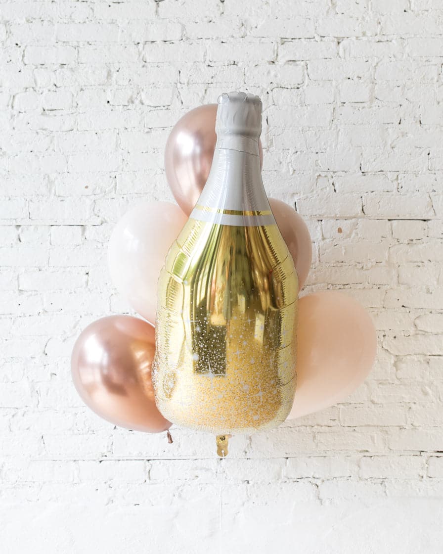 Glam Tan – Champagne Foil and 11in Balloons – bouquet of 7 | Rental Glam Tan – Champagne Foil and 11in Balloons – bouquet of 7 | Rental