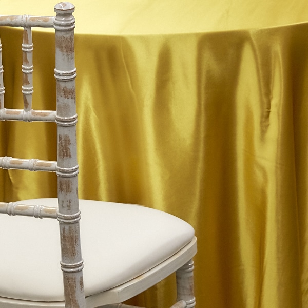 GOLD – Deco Satin Tablecloth by Eastern Mills – Size Options | Rental