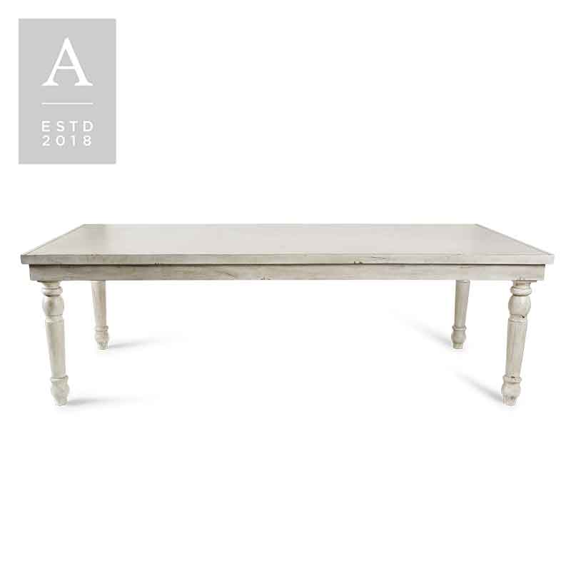 Heirloom Whitewash Dining Table | Rental
