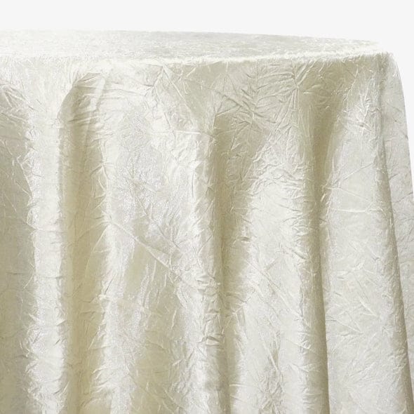 Crush Satin (Bichon) Table Linen in Ivory 112 | Rental Crush Satin (Bichon) Table Linen in Ivory 112 | Rental