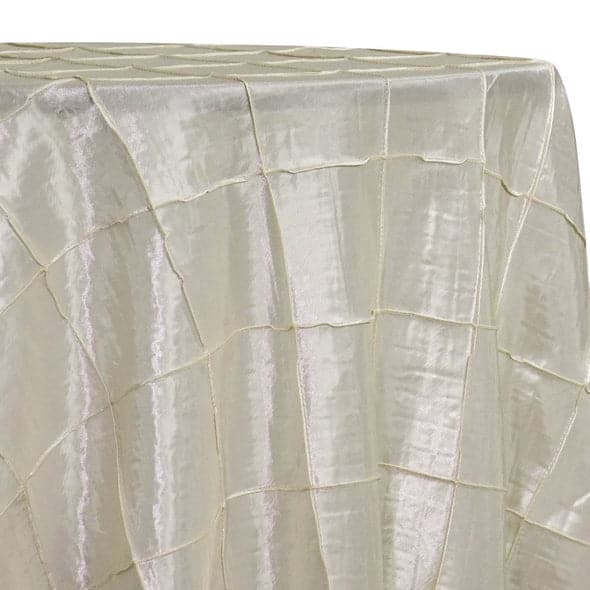 4″ Pintuck Taffeta Table Linen in Ivory | Rental 4″ Pintuck Taffeta Table Linen in Ivory | Rental