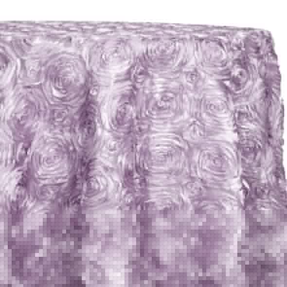 Rose Satin (3D) Table Linen in Lavender | Rental