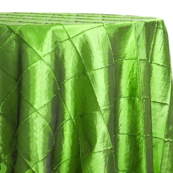 4″ Pintuck Taffeta Table Linen in Green | Rental 4″ Pintuck Taffeta Table Linen in Green | Rental