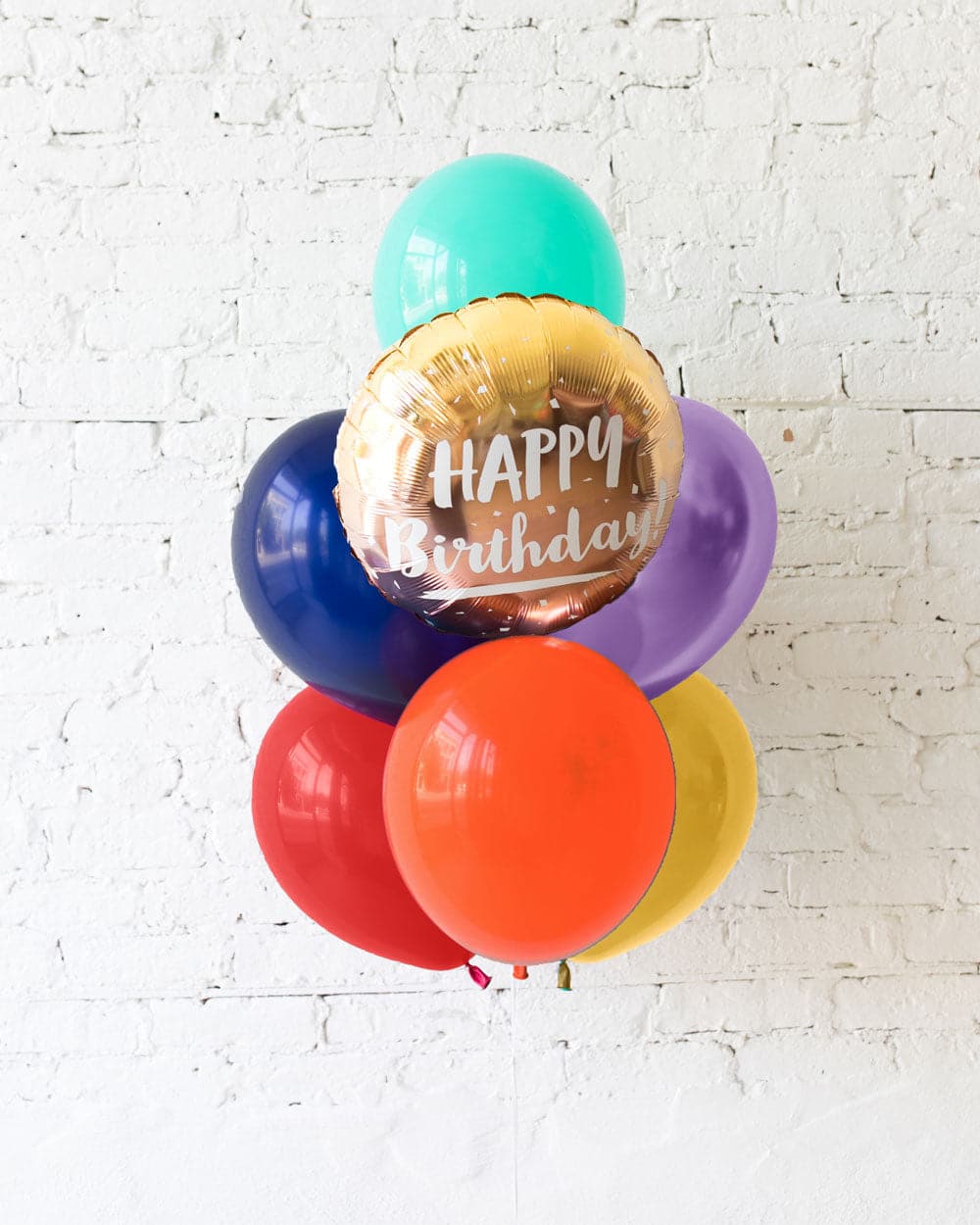 Lollapalooza – Happy Birthday Foil and 11in Balloons – bouquet of 7 | Rental