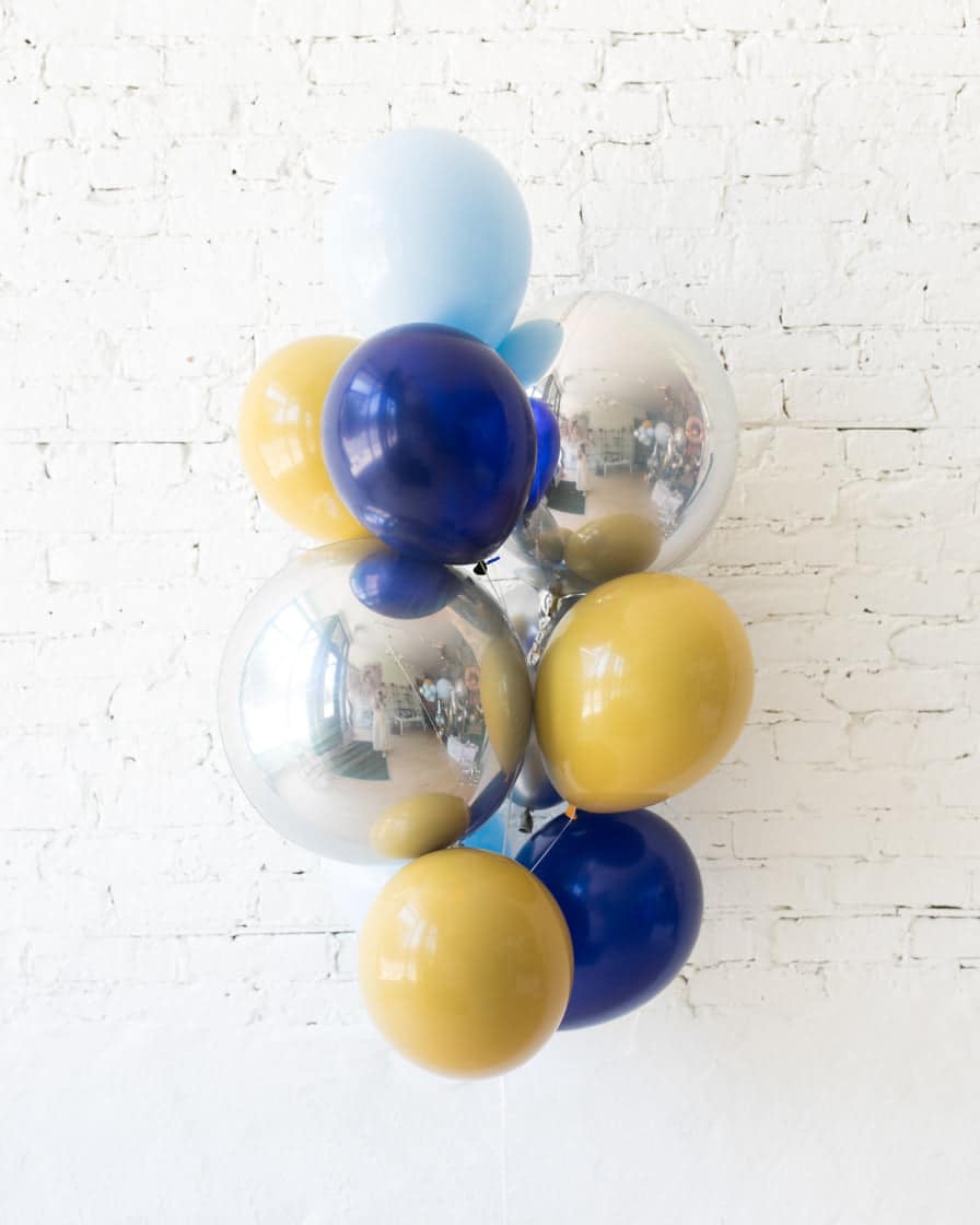 Mid Century Hues – Orbs and 11in Balloons – bouquet of 10 | Rental Mid Century Hues – Orbs and 11in Balloons – bouquet of 10 | Rental