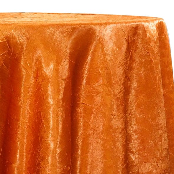 Crush Satin (Bichon) Table Linen in Orange 621 | Rental Crush Satin (Bichon) Table Linen in Orange 621 | Rental