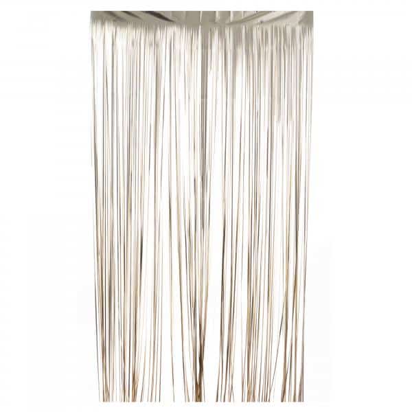 Decostar™ Matte Foil Fringe Curtain 96″ – Champagne | Rental