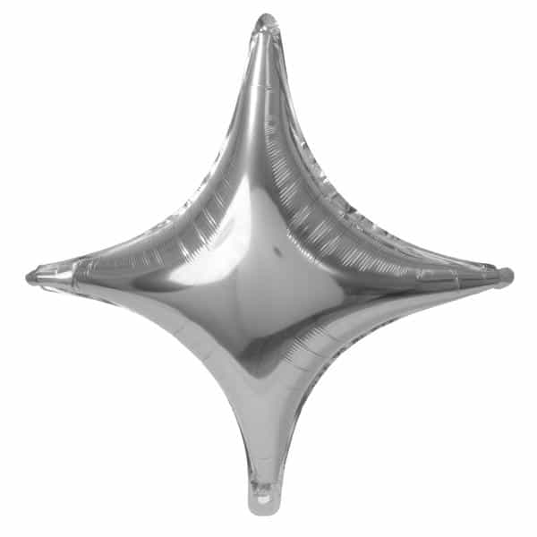 Decostar™ 23″ Quadrangle Star Mylar Balloon 3pc/bag – Silver | Rental