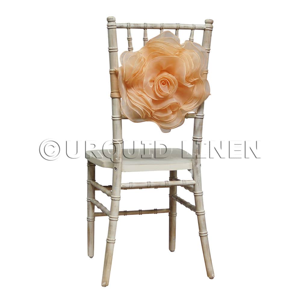 Organza Rosette Bow & Band – Peach | Rental Organza Rosette Bow & Band – Peach | Rental