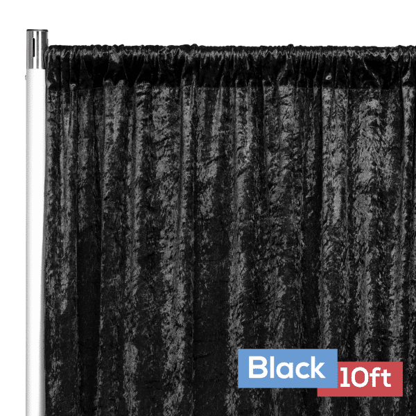 Premade Velvet Backdrop Curtain Panel – 10ft Long x 52in Wide – Black | Rental
