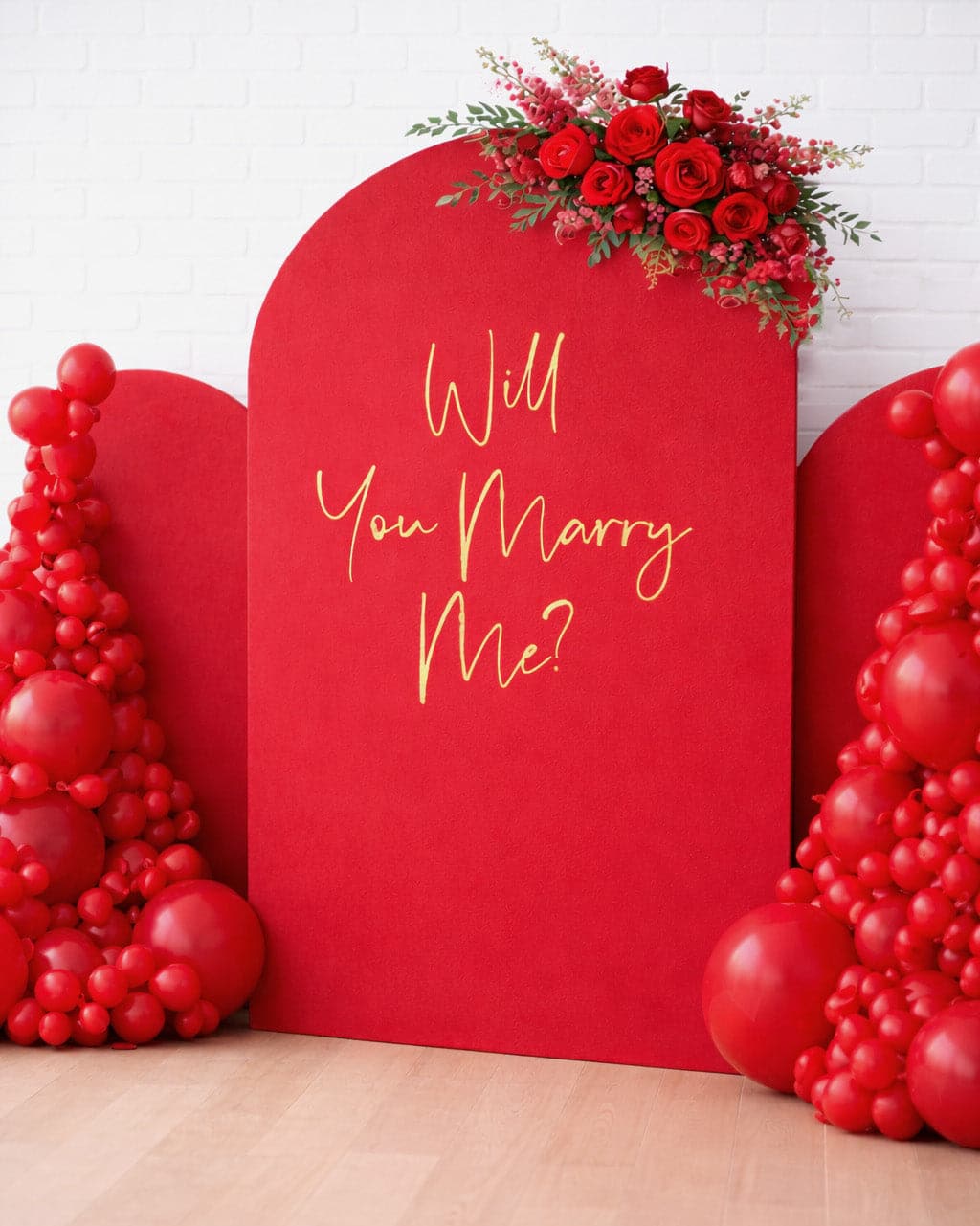 Valentine’s Day – Will you Marry Me Panel with Florals | Rental Valentine’s Day – Will you Marry Me Panel with Florals | Rental