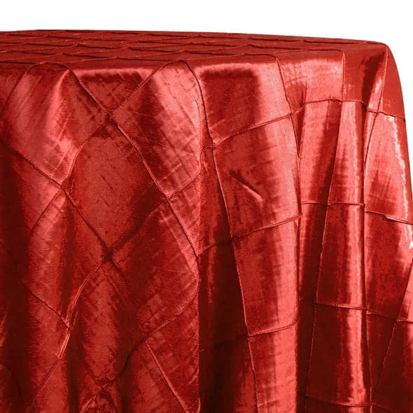 4″ Pintuck Taffeta Table Linen in Red 099 | Rental 4″ Pintuck Taffeta Table Linen in Red 099 | Rental