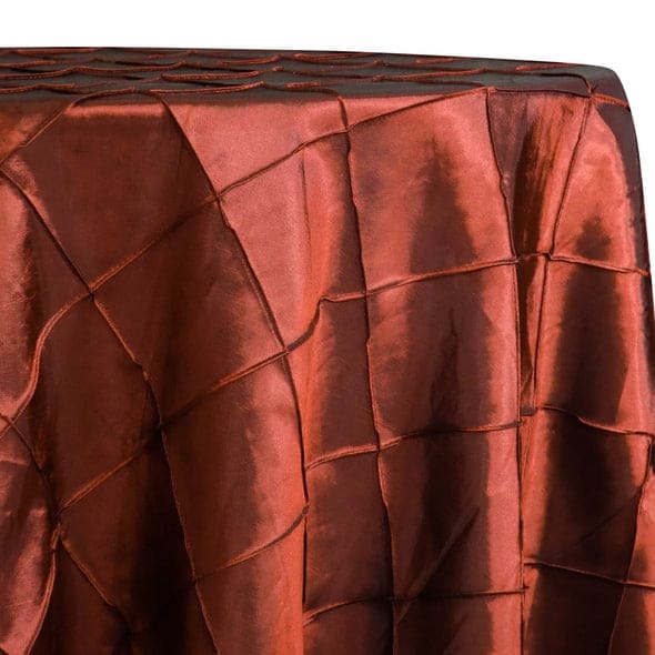 4″ Pintuck Taffeta Table Linen in Rust 032 | Rental 4″ Pintuck Taffeta Table Linen in Rust 032 | Rental