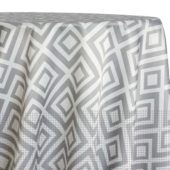 Paragon Print (Lamour) Table Linen in Silver | Rental Paragon Print (Lamour) Table Linen in Silver | Rental