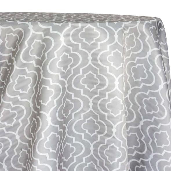 Gatsby Print (Lamour) Table Linen in Silver | Rental Gatsby Print (Lamour) Table Linen in Silver | Rental