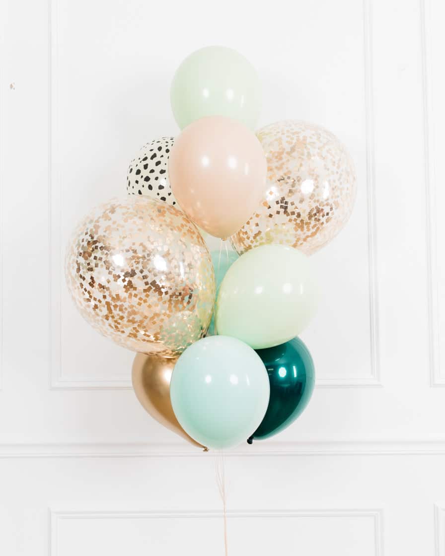 Serengeti – Confetti and 11in Balloons – bouquet of 10 | Rental