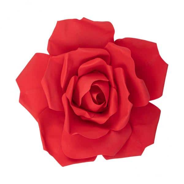 12″ Foam Rose for Wall Decor, Backdrops and More – Red | Rental