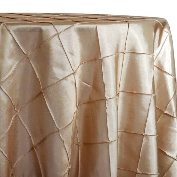 4″ Pintuck Taffeta Table Linen in Taupe Gold | Rental 4″ Pintuck Taffeta Table Linen in Taupe Gold | Rental