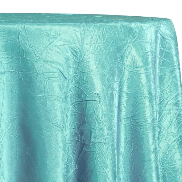 Crush Satin (Bichon) Table Linen in Teal Green 645 | Rental Crush Satin (Bichon) Table Linen in Teal Green 645 | Rental