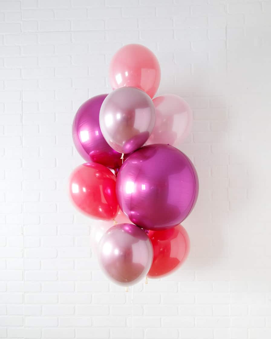 Pretty in Pink – Orb and 11in Balloons – bouquet of 10 | Rental