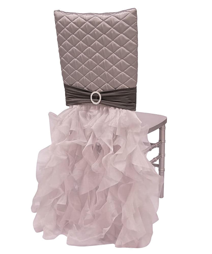 Murano Quilt Chair Back Tutu – Silver | Rental Murano Quilt Chair Back Tutu – Silver | Rental
